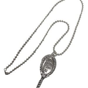 Fairest Of Them All Hand Mirror Pendant Ball Chain Silver Necklace