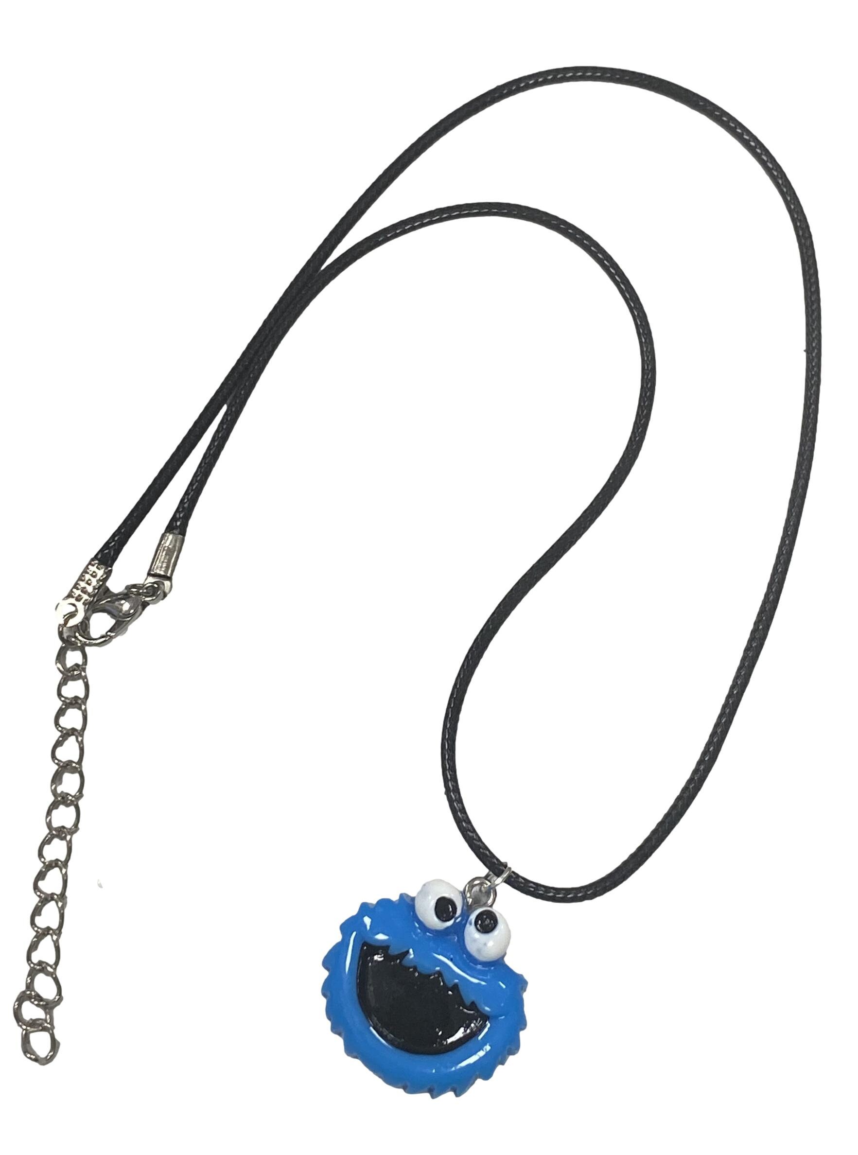Sesame Street Elmo or Cookie Monster Acrylic Pendant on Black Cord ...