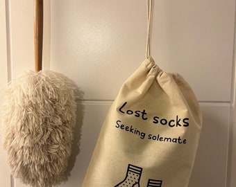 Lost sock drawstring bag