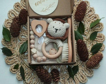 CROCHET ANIMAL GIFTSET,Baby Shower Gift, Baby Gift Box, Baby Girl Set, Baby Boy Gift Basket, Gift for toddler, Christmas gift, Animal rattle