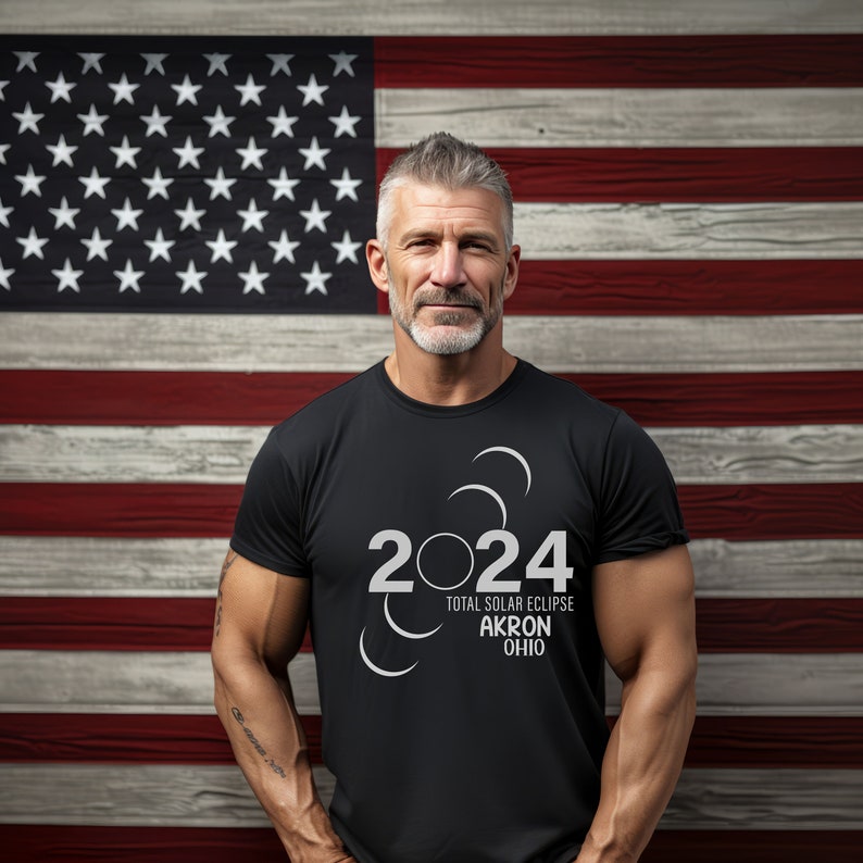 Total Solar Eclipse 2024 Tshirt Akron Ohio Solar Eclipse 2024 Etsy