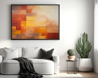 Warm Abstract, Digital art download, Colourful, Vibrant, Wall Art, Autumnal, Geometric, Painting, Red, Orange, Yellow