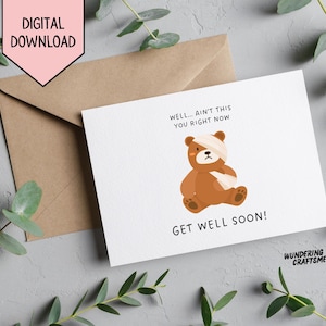 Cartão editável de melhoras logo, cartão de recuperação rápida Bestie para Bff, presente de saúde personalizado, cartão engraçado para sentir melhor em breve, desejos de cura