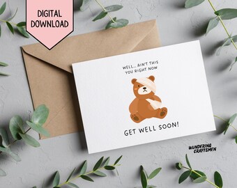 Editable Get Well Soon Card Bestie Speedy Recovery Card for Bff Personalized Health Gift Funny Feel Better Soon Card Cheer Up Healing Wishes
