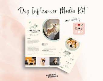 Pet Influencer Media Kit Dogs Social Media Template Editable Design Cat Influencer Pet Brand Media Package Dog Marketing Kit Sponsor Toolkit