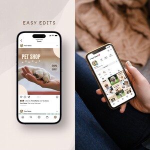 Pet social media content templates for Instagram