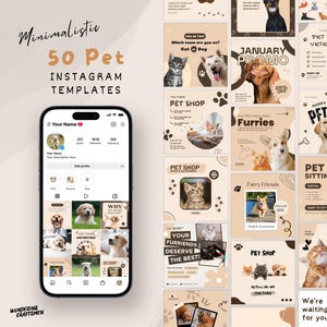Pet Care Instagram Template Pet Shop Social Media Pet Grooming Instagram Content for Dogs Editable Canva Templates Pet Marketing Toolkit Vet