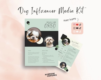 Professional Dog Media Kit Template Pet Influencer Editable Canva Template Pet Social Media Toolkit Pet Media Kit Press Kit Dog Influencer
