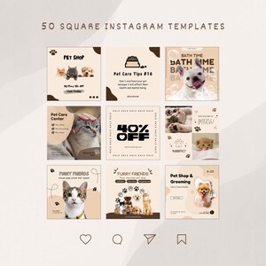 Editable pet Instagram planner for cats and dogs