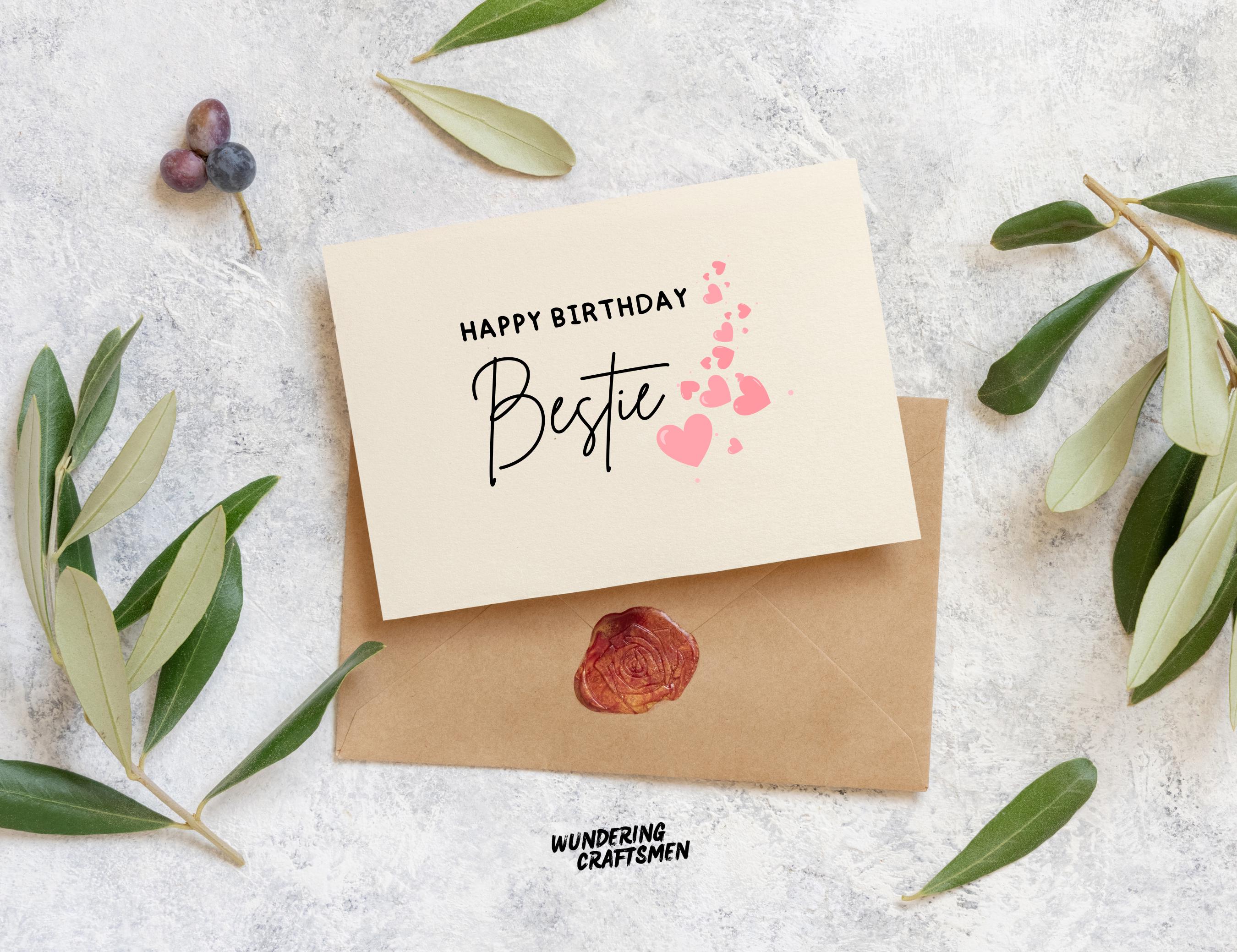 Editable Bestie Birthday Card Digital Happy Birthday Card for Best ...