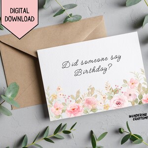 Editable Floral Birthday Card Digital Happy Birthday Card for Bestie Personalised Gift Idea for Best Friend Birthday Custom Bestie Bday Card