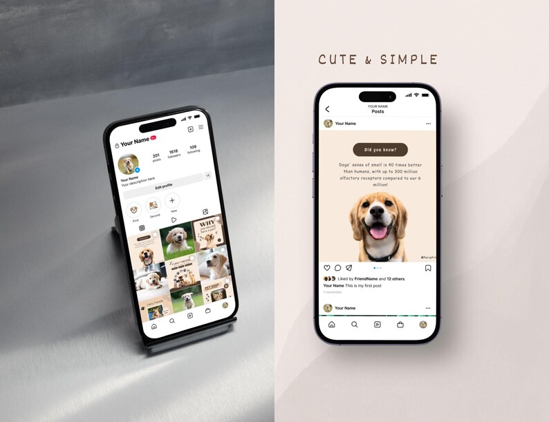 Instagram post templates for pet owners and lovers