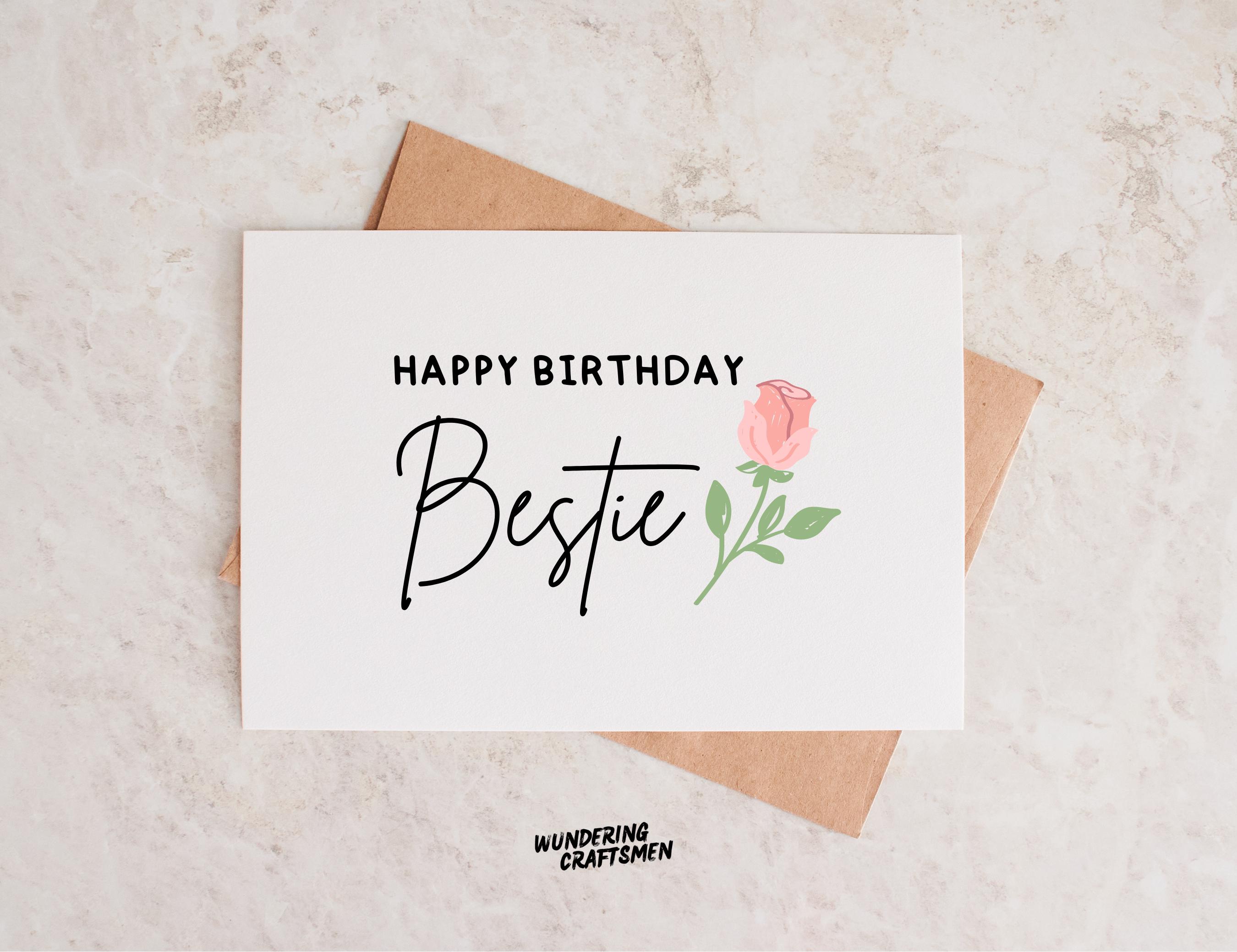 Editable Bestie Birthday Card Digital Happy Birthday Card for Best ...