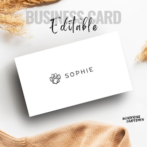 Minimalist Pet Business Card Template Custom Pet Groomer Card Modern Pet Sitter Contact Card Simple Vet Clinic Business Card Template Design