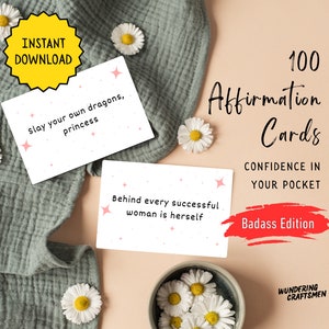 Cartões de afirmação durões Cartões de afirmação durões Ideia de presente durão para melhor amiga Cartões de incentivo engraçados para adultos Afirmações Mulheres durões arrasam