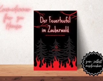 El diablo de fuego en el bosque mágico: cena criminal en casa