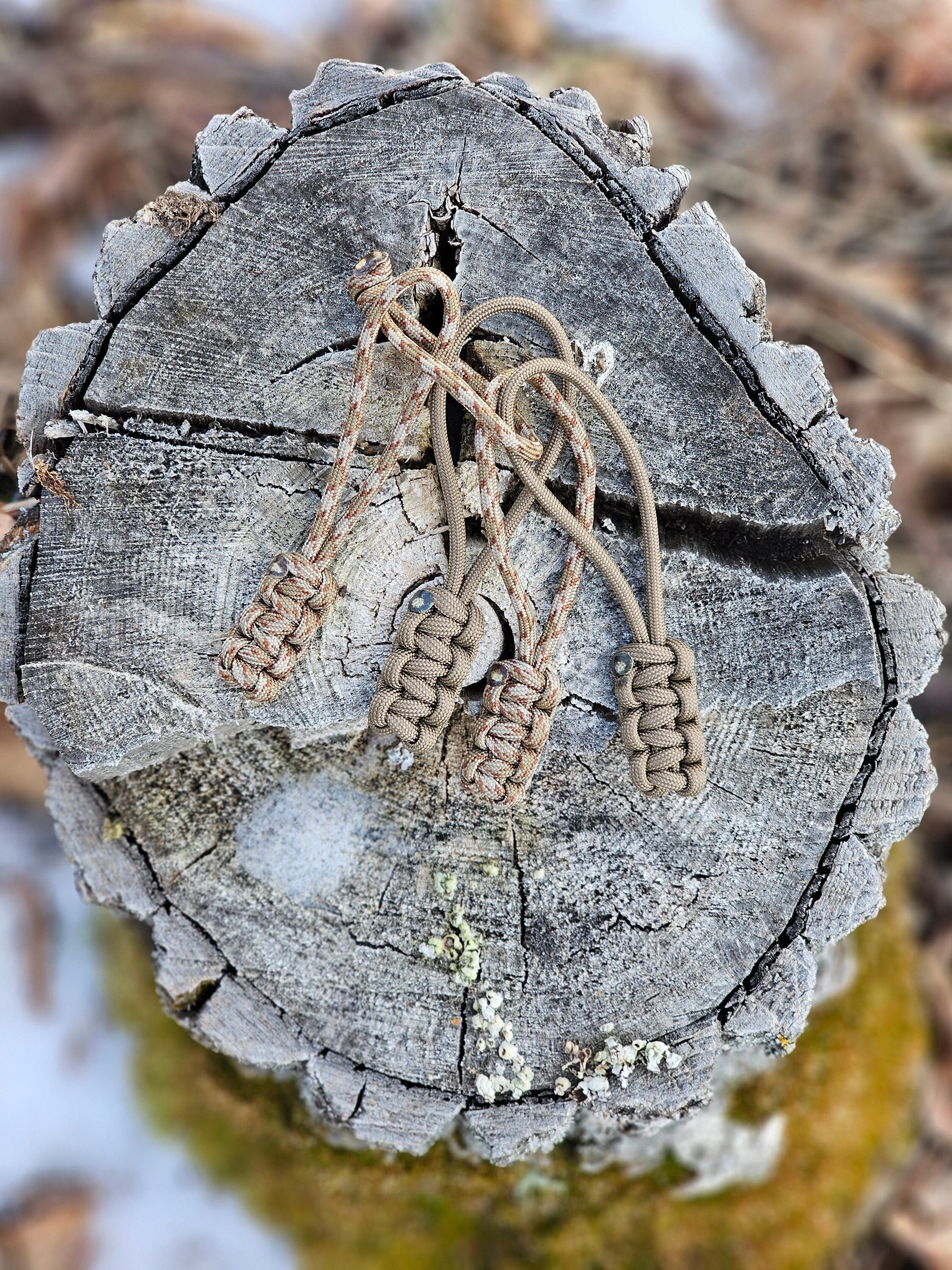 Tan and Camo Paracord Zipper Pull - Zipper Pulls - Luggage