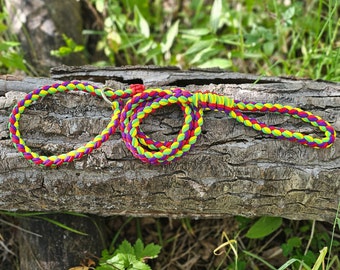 Paracord Dog Slip Leash - Multi-coloured Leash - Braided Pet Lead with Metal Ring