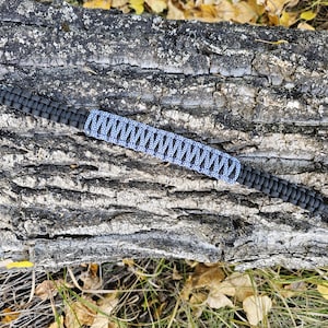 Paracord Bolt on Grab Handle Black and Blue/White - Compatible with Jeep Wrangler/Gladiator and Ford Bronco