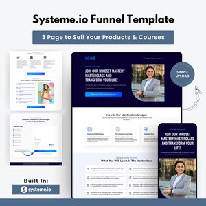 Modelo de funil de coaching de 3 etapas para Systeme.io