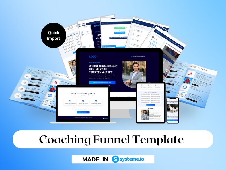 3step Coaching Funnel Template for Systeme.io Etsy