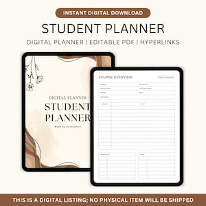 Editable Student Planner, Course Overview, Study Schedule, Productivity Planner