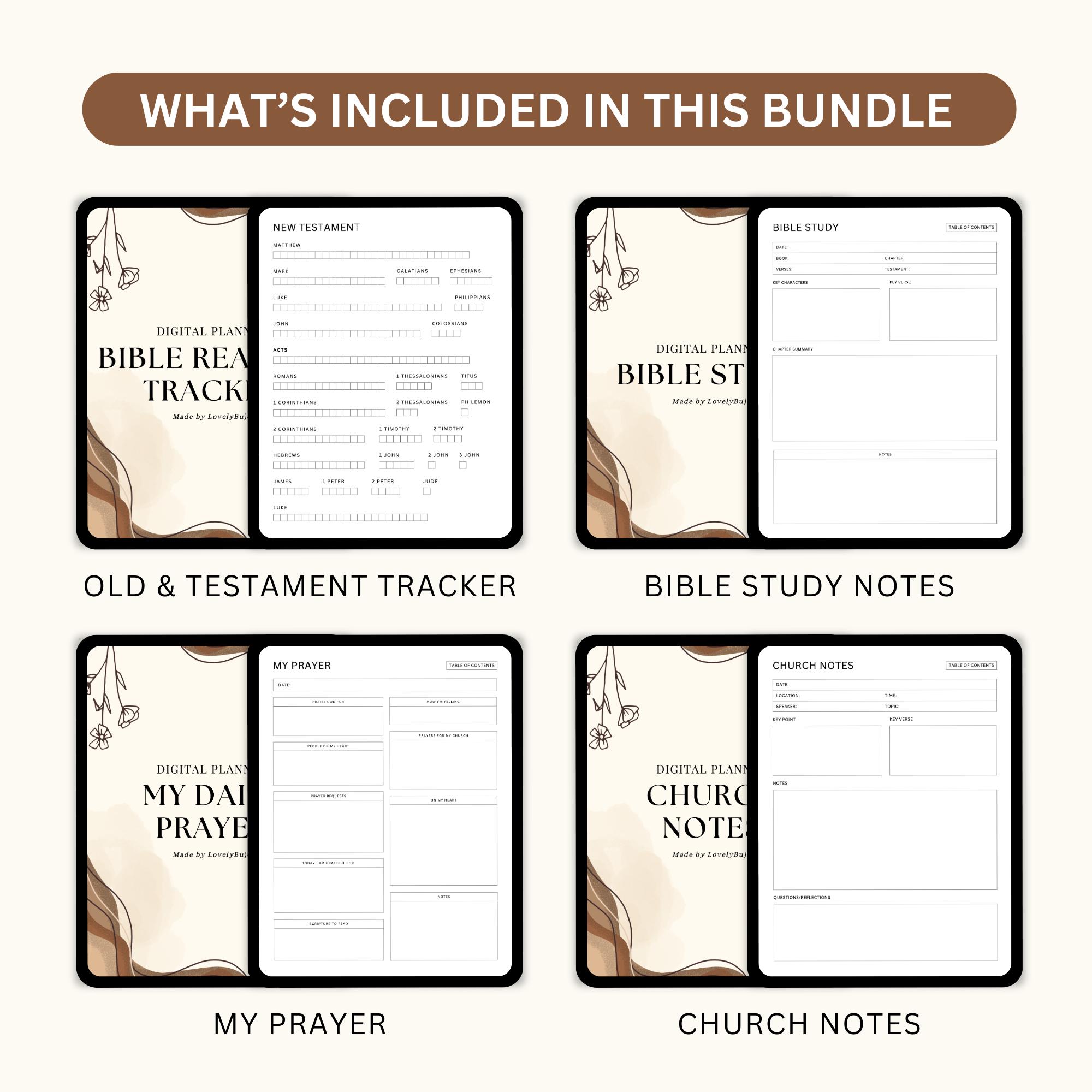 Editable Bible Study Planner, Church Notes, Faith Journal, Sermon Notes ...