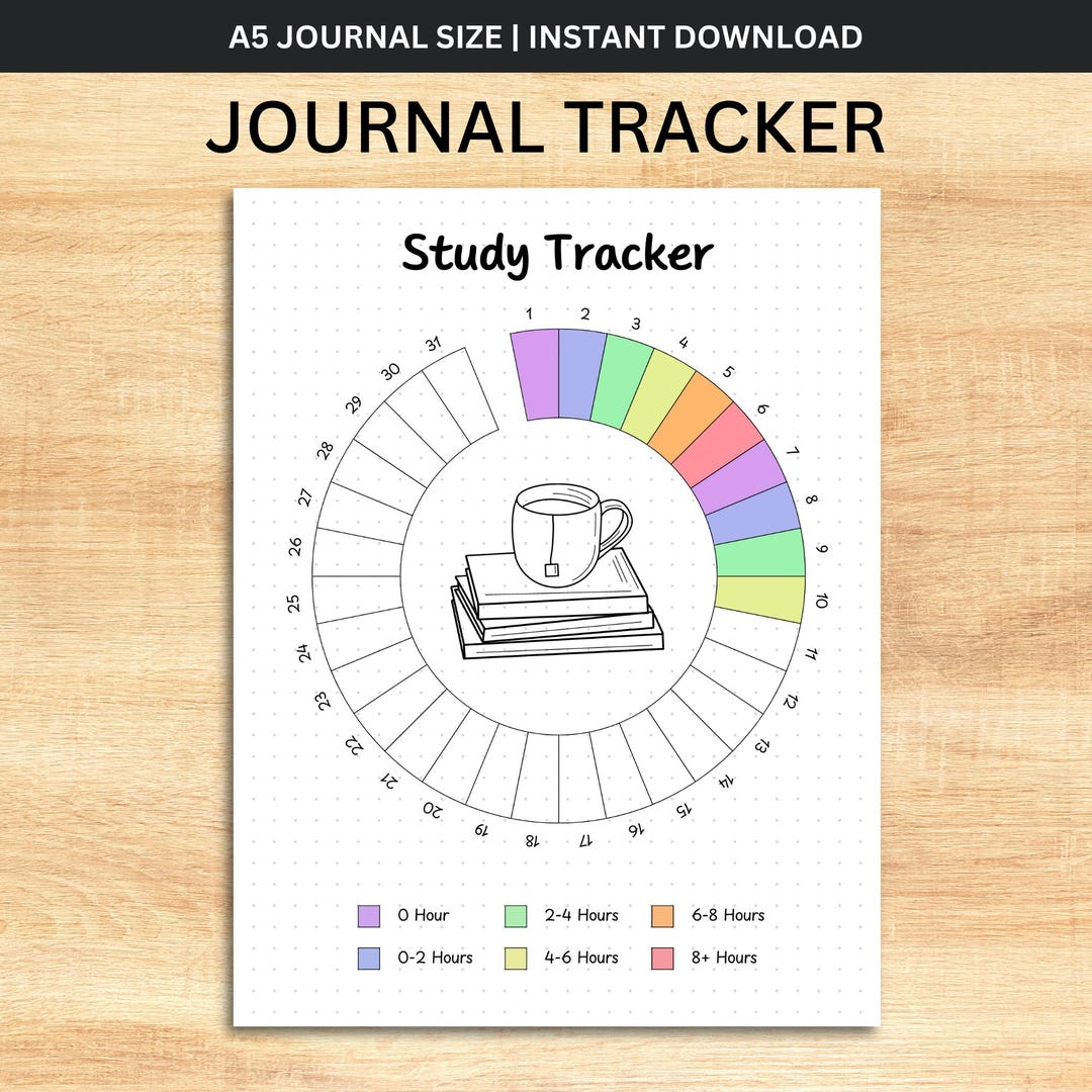 Printable Journal Racker Study Tracker, Monthly Tracker, Dot Grid Journal, A5 Journal Printable ...