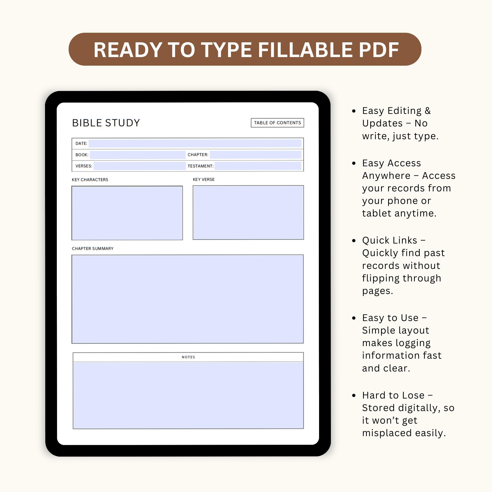 Editable Bible Study Planner, Church Notes, Faith Journal, Sermon Notes ...
