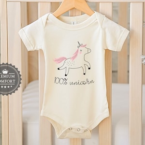 Unicorn Baby Bodysuit: 100% Cotton Magical Outfit