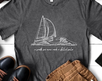 Sailboat Shirt: Bella Canvas Seaside Summer Tee, Sailor Mom Gift