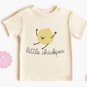 Toddler T-shirt - Little Chickpea Funny Food Tee - Cute Legume Kids Shirt - Natural Infant, Toddler & Youth Gift for Little Foodies