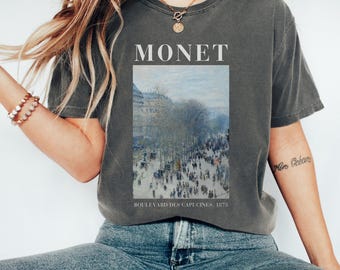 Camiseta Monet "Boulevard des Capucines" con colores cómodos, regalo para profesores de arte