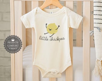 Little Chickpea Baby Bodysuit - Cute Food Baby Outfit - Funny Baby Clothes - Newborn Gift - Baby Shower Present - Vegan Baby Bodysuit