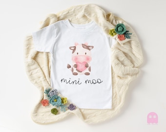 Mini Moo Kuh Kleinkind T-Shirt - Bauernhof Tier Kinder T-Shirt