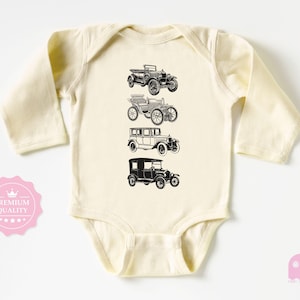Body niemowlęce Vintage Cars - klasyczne body niemowlęce Old Car - ubrania dla niemowląt w stylu retro - prezent dla noworodka - prezent na baby shower - wyjątkowy strój dla dziecka
