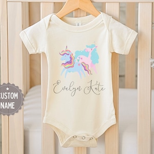 Personalized Unicorn Bodysuit: Custom Baby Girl Onesie