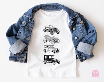 Vintage Car Toddler T-Shirt – Classic Automobiles, Gift for Car Lovers