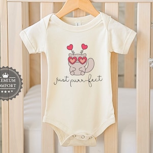 Just Purr-fect Baby Bodysuit - Cute Cat Baby Outfit - Funny Baby Clothes - Newborn Gift - Baby Shower Gift - Love Cat Baby Bodysuit