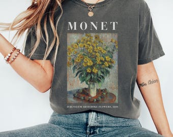 Monet Art Shirt, Comfort Colors Art Shirt, Flower Shirt, Art Teacher Gift, Painting Shirt, Art Lover Tee, Artist Gift, Artsy T-Shirt