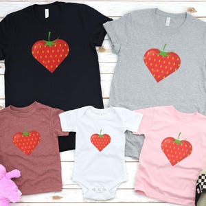 Strawberry Heart Shirt, Family Shirts, Couple Matching Shirt, Love Shirt, Gift For Family, Valentines Day Shirt, Mother’s Day Shirt