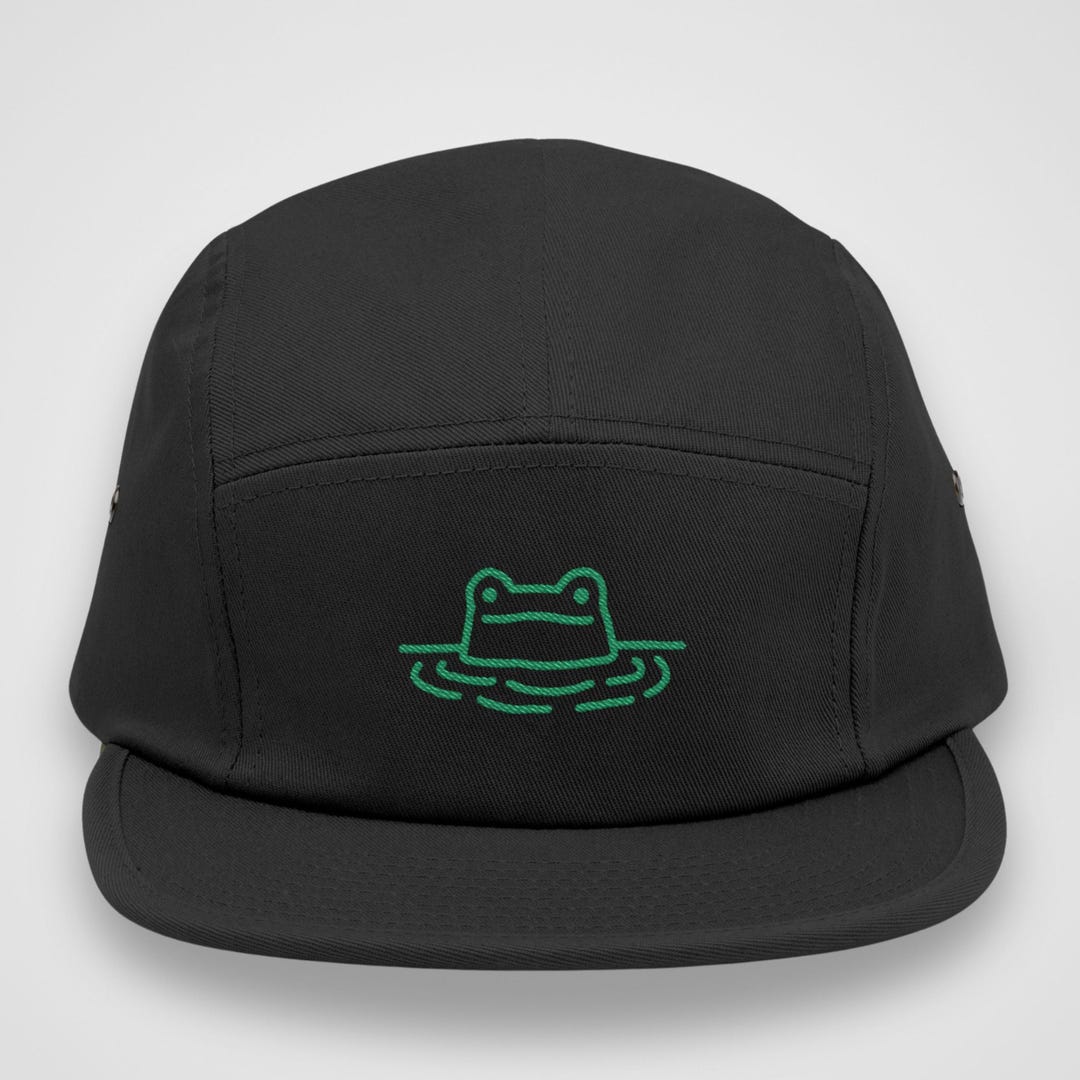 Frog Cap Graphics Peeking Frog Embroidered 5 Panel Cap | Minimalist Camp Hat - Etsy