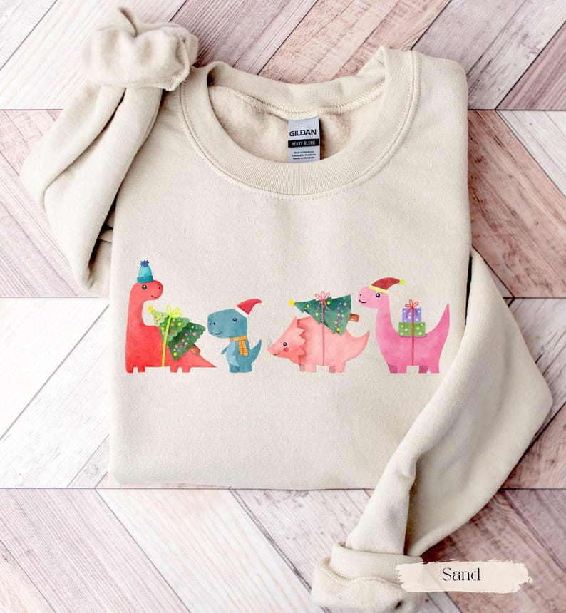 Cute Christmas Dinosaur Sweatshirt