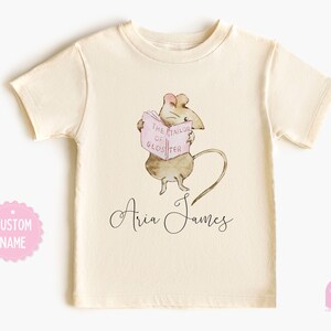Personalized Mouse Toddler Shirt - Custom Name Girls Shirt - Cute Peter Rabbit Mouse Design - Girls Personalized Gift - Handwritten Name Tee
