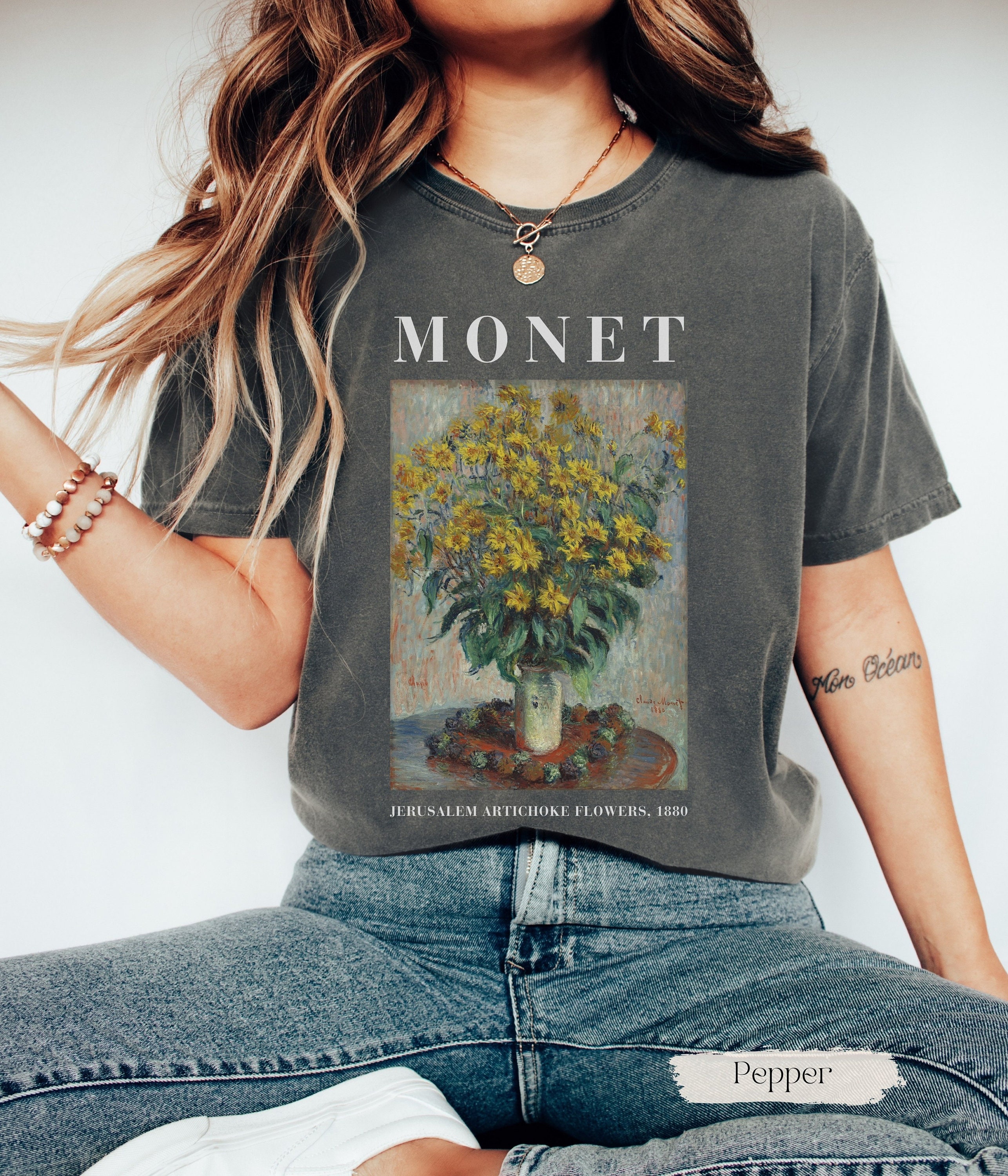Monet Art Shirt, Comfort Colors Art Shirt, Flower Shirt, Art Teacher Gift, Painting Shirt, Art Lover Tee, Artist Gift, Artsy T-Shirt