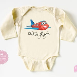 Little Flyer Baby Bodysuit - Cute Airplane Baby Outfit - Funny Boys Clothes - Newborn Gift - Baby Shower Gift - Sky High Baby Bodysuit