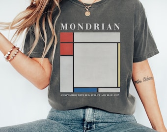 Mondrian Art Comfort Colors T-Shirt, Art Teacher Gift