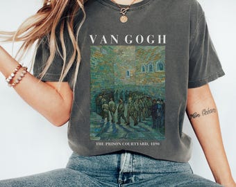 Camiseta con arte de Van Gogh, camiseta impresionista de colores cómodos