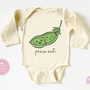 Peas Out Baby Bodysuit - Cute Vegetable Baby Outfit - Funny Baby Clothes - Newborn Gift - Baby Shower Gift - Sweet Peas Baby Bodysuit