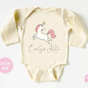 Personalized Unicorn Bodysuit: Custom Baby Girl Onesie